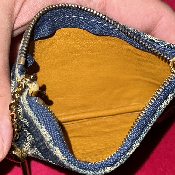 Louis Vuitton denim cles clea coin key pouch holder wallet case - Picture 9 of 12